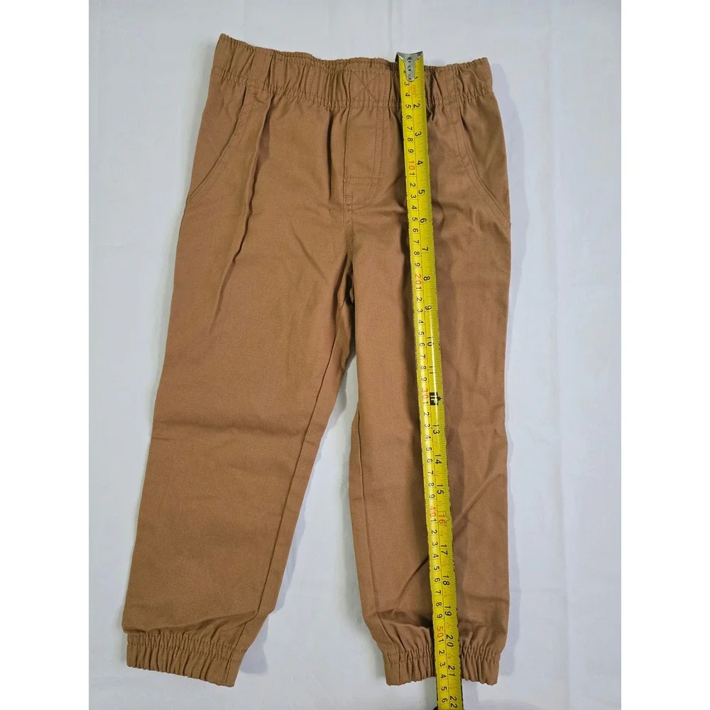 Carters Boys 3T 2pc Outfit Set Striped Hooded Henley and Brown Jogger Pants NEW